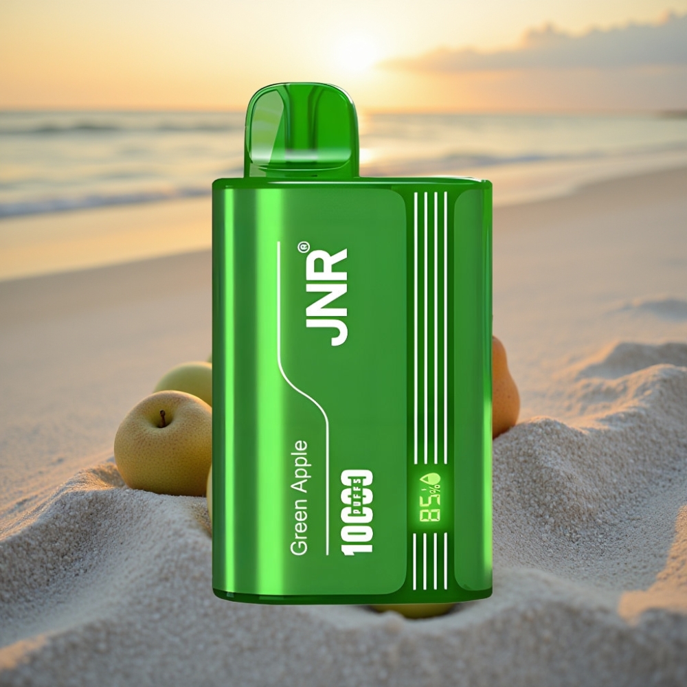 JNR Tank 10000 Puffs Vienreizējās lietošanas vape Zaļā ābolu persiku bumbieris, Digitālais displejs, Tipa-C uzlāde, 20ml e-smēķis