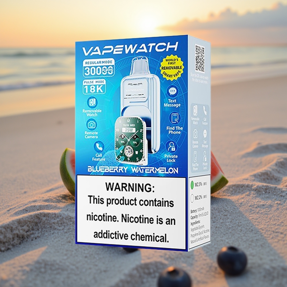 JNR VapeWatch 30000 Puffs Izdzeramais Vaps Zemenes Arbūzs, 1000mAh, 19mL, 5%