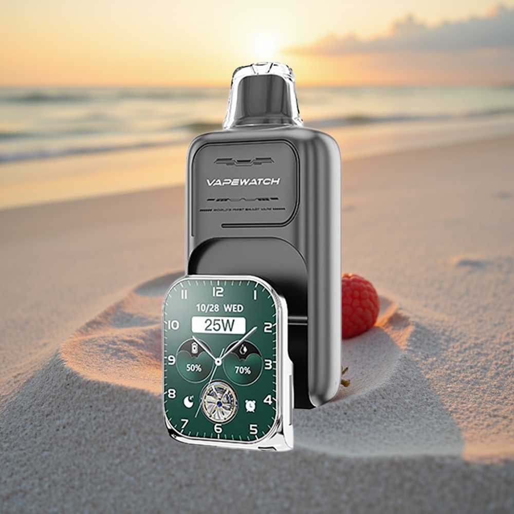 JNR VapeWatch 30000 Puffs Vienreizējās lietošanas vape Trīskāršo Ogļu, 1000mAh, 19mL, 5%
