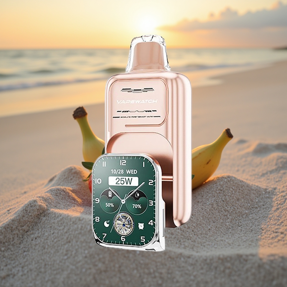 JNR VapeWatch 30000 Puffs Vienreizējās lietošanas vape Zemeņu-Banānu, 1000mAh, 19mL, 5%