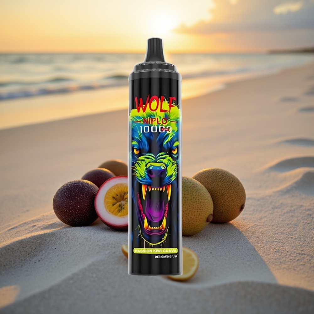 JNR Wolf Niplo 10000 Puffs Vienreizējās lietošanas vape Marakuķu Kivi Guava, 1.0 Ohm, 650mAh, 20ml, 0%/2%/5%, Type-C