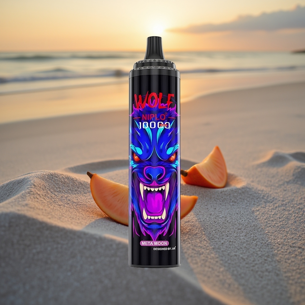 JNR Wolf Niplo 10000 Puffs Vienreizējās lietošanas vape Meta Mēness (10000 Puffs, 1.0 Ohm, 650mAh, 20ml, 0%/2%/5%, Type-C)