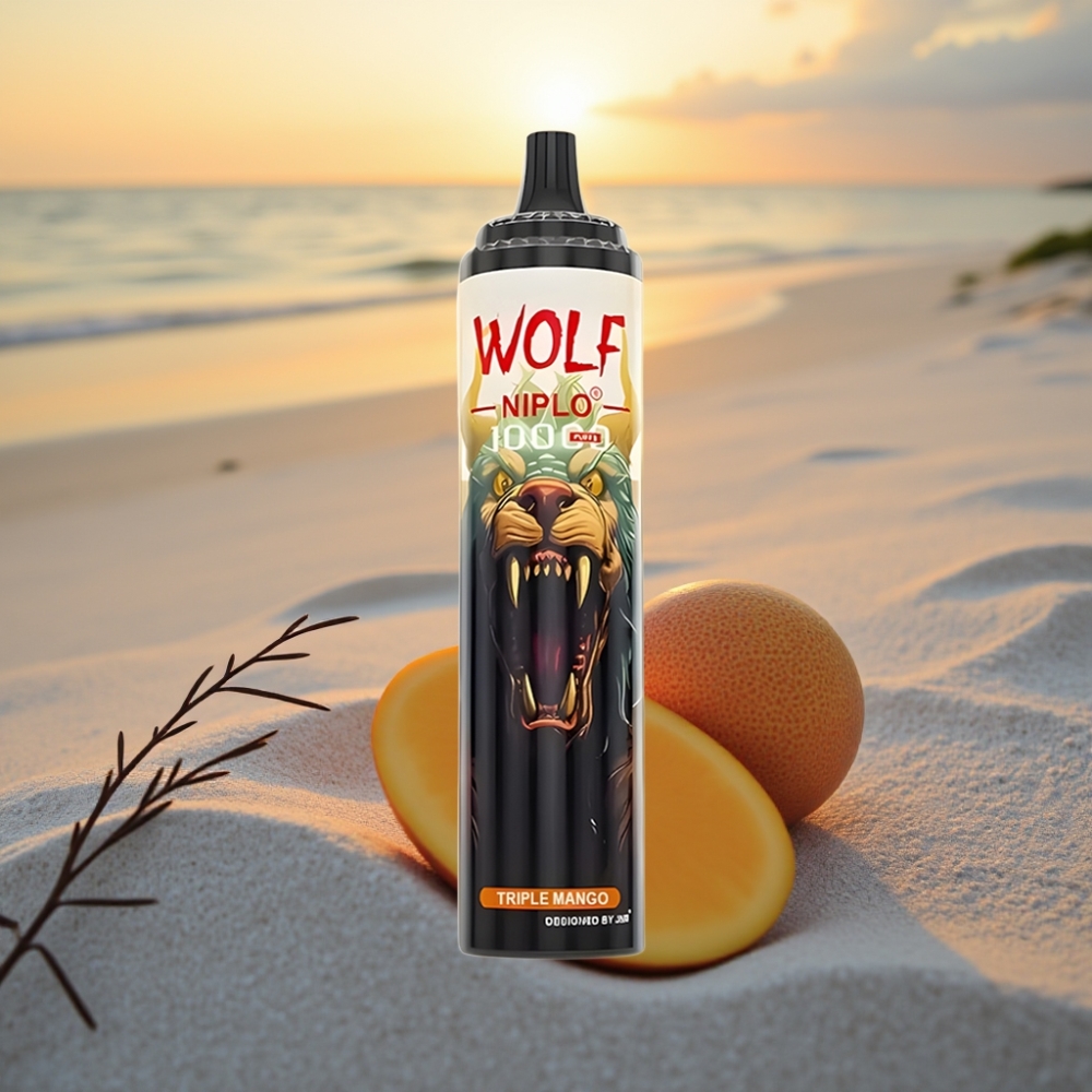 JNR Wolf Niplo 10000 Puffs Vienreizējās lietošanas vape – Trīs Mango, 20ml, 1.0 Ohm, Type-C
