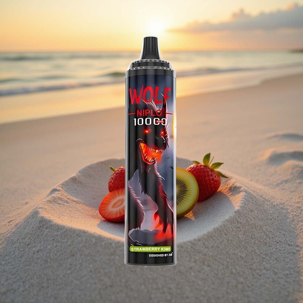 JNR Wolf Niplo 10000 Puffs Vienreizējās lietošanas vape Zemeņu kivi, 20ml, 1.0 Ohm, Type-C
