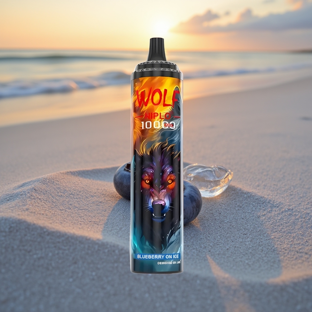 JNR Wolf Niplo 10000 Puffs Vienreizējās lietošanas vape Zemenes ar Ledu, 1.0 Ohm, 650mAh, 20ml, 0%/2%/5%, Type-C