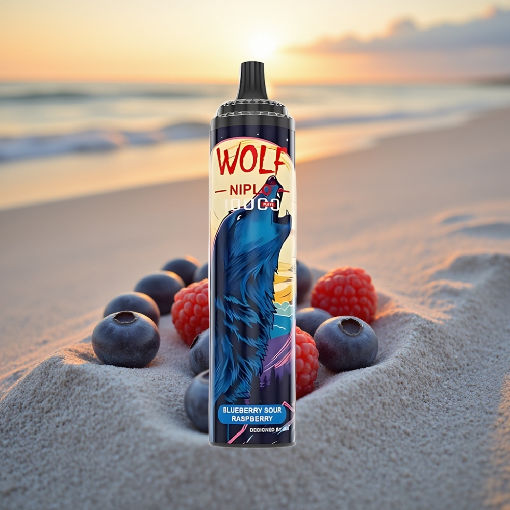 JNR Wolf Niplo 10000 Puffs Vienreizējās lietošanas vape Zilā Ožu Avenes, 20ml, 1.0 Ohm, 650mAh
