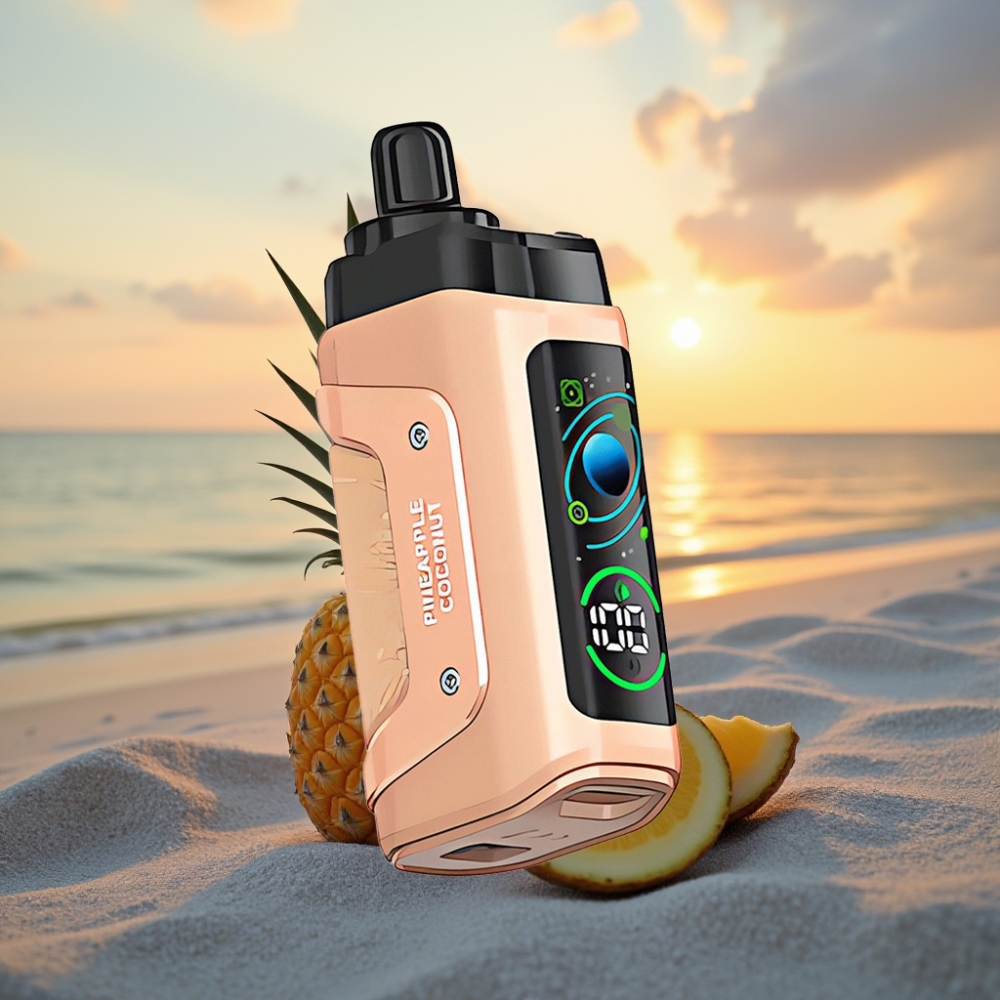 Razz Bar 45000 Puffs Vienreizējās lietošanas vape Ananāsu Kokosrieksts, 1.0 Ohm, Type-C, 20 mg/ml