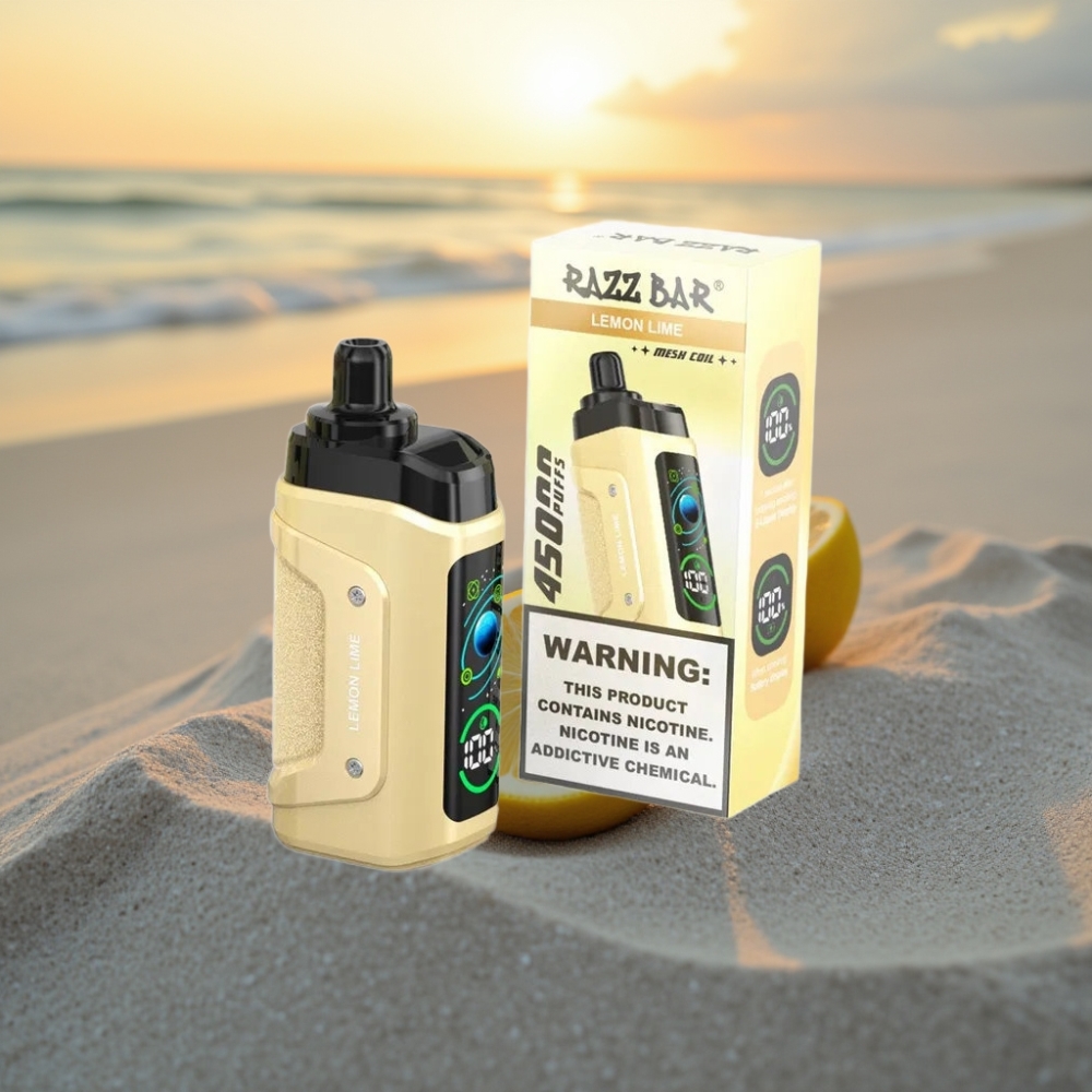 Razz Bar 45000 Puffs Vienreizējās lietošanas vape Citrons & Laims, 1.0 Ohm, Type-C, 20 mg/ml