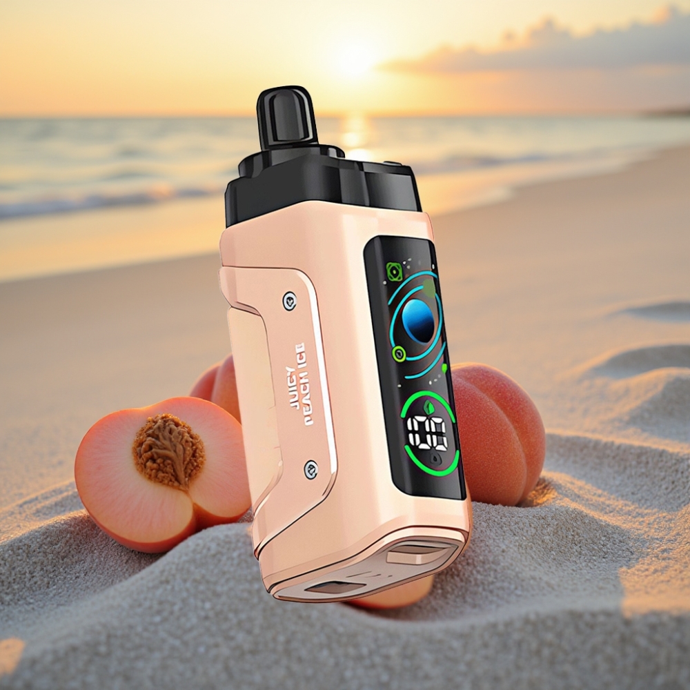 Razz Bar 45000 Puffs Vienreizējās lietošanas vape Dzidrs Persiku Ledus ar 1,0 Ohm, Type-C