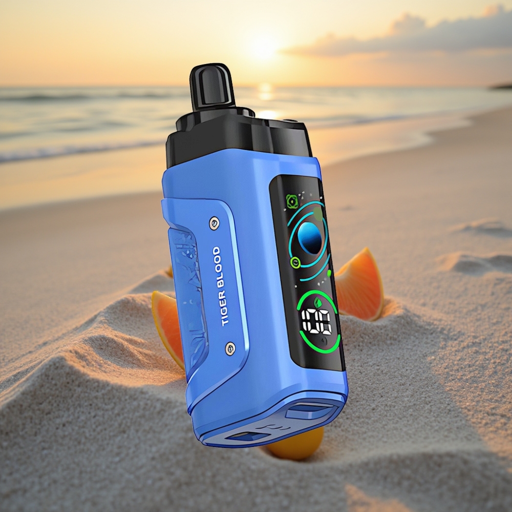 Razz Bar 45000 Puffs Vienreizējās lietošanas vape Tigra Asinis ar 1.0 Ohm Mesh Coil un Type-C
