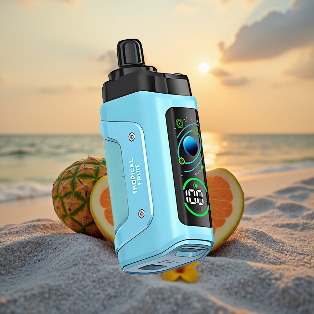 Razz Bar 45000 Puffs Vienreizējās lietošanas vape Tropiskie Augļi, 1.0 Ohm, Type-C, 20 mg/ml