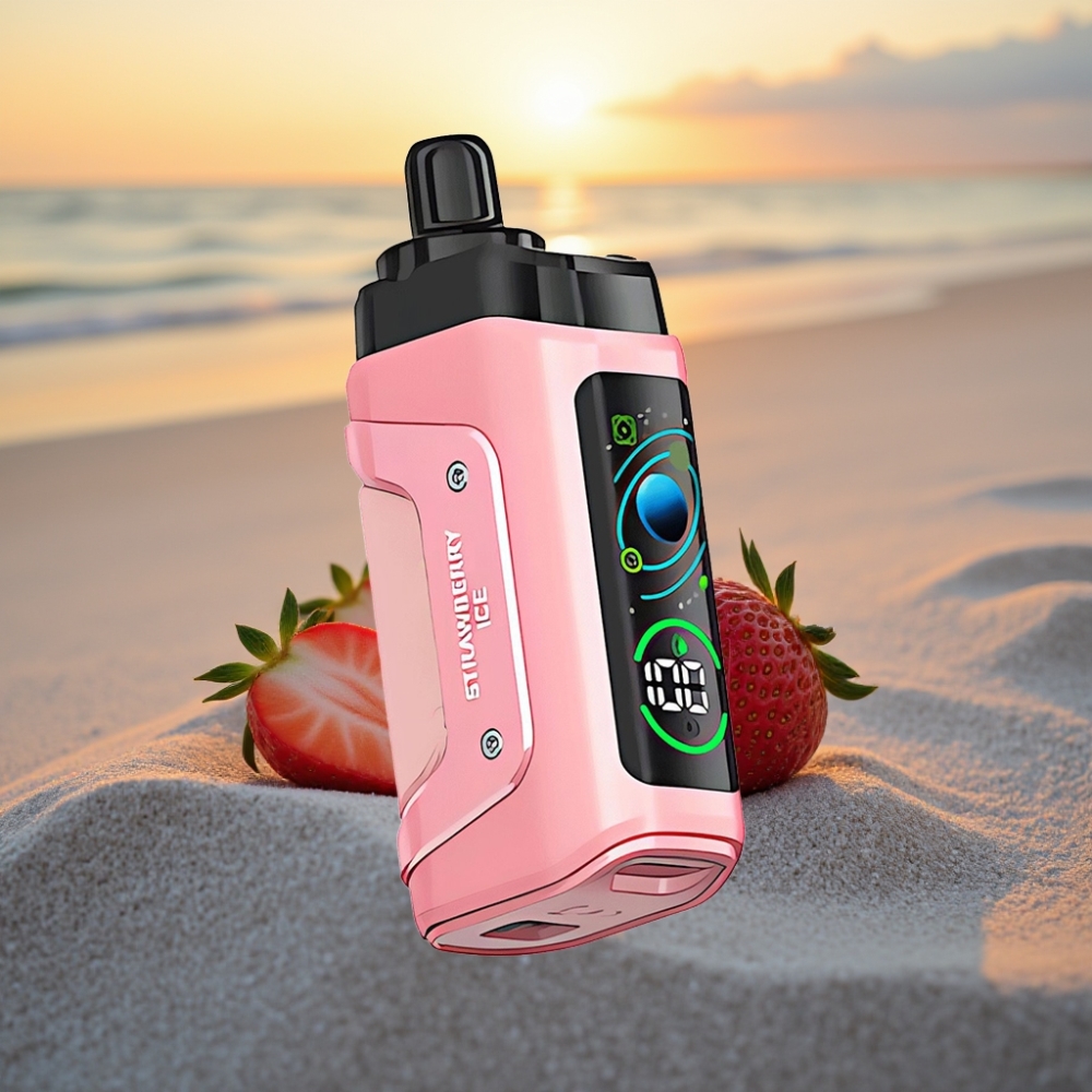 Razz Bar 45000 Puffs Vienreizējās lietošanas vape Zemeņu Ledus ar 1.0 Ohm Mesh Coil un Type-C