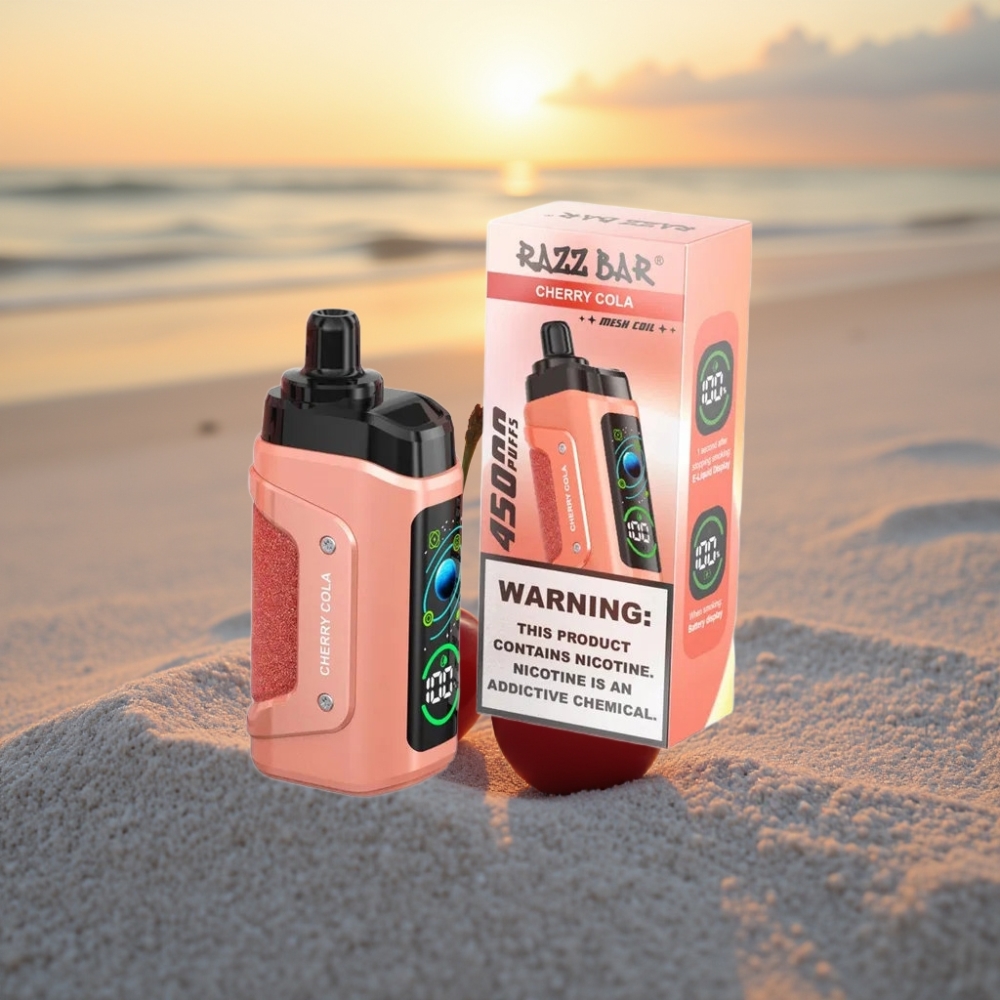 Razz Bar 45000 Puffs Vienreizējās lietošanas vape Ķiršu Kola, 1.0 Ohm, Type-C, 20 mg/ml