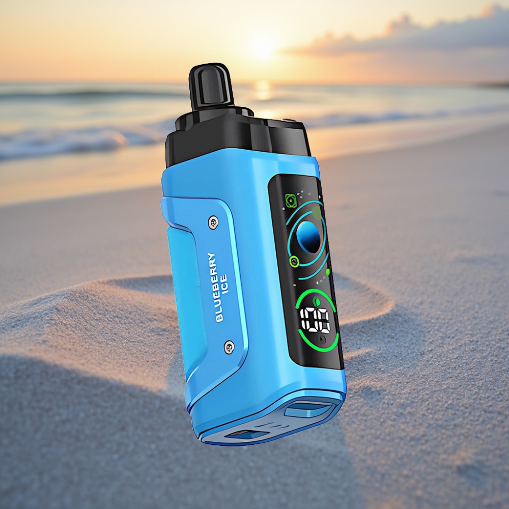 Razz Bar Vienreizējās lietošanas vape 45000 Puffs 1.0 Ohm Mesh Coil Type-C Uzlādes Zilenes Ledus