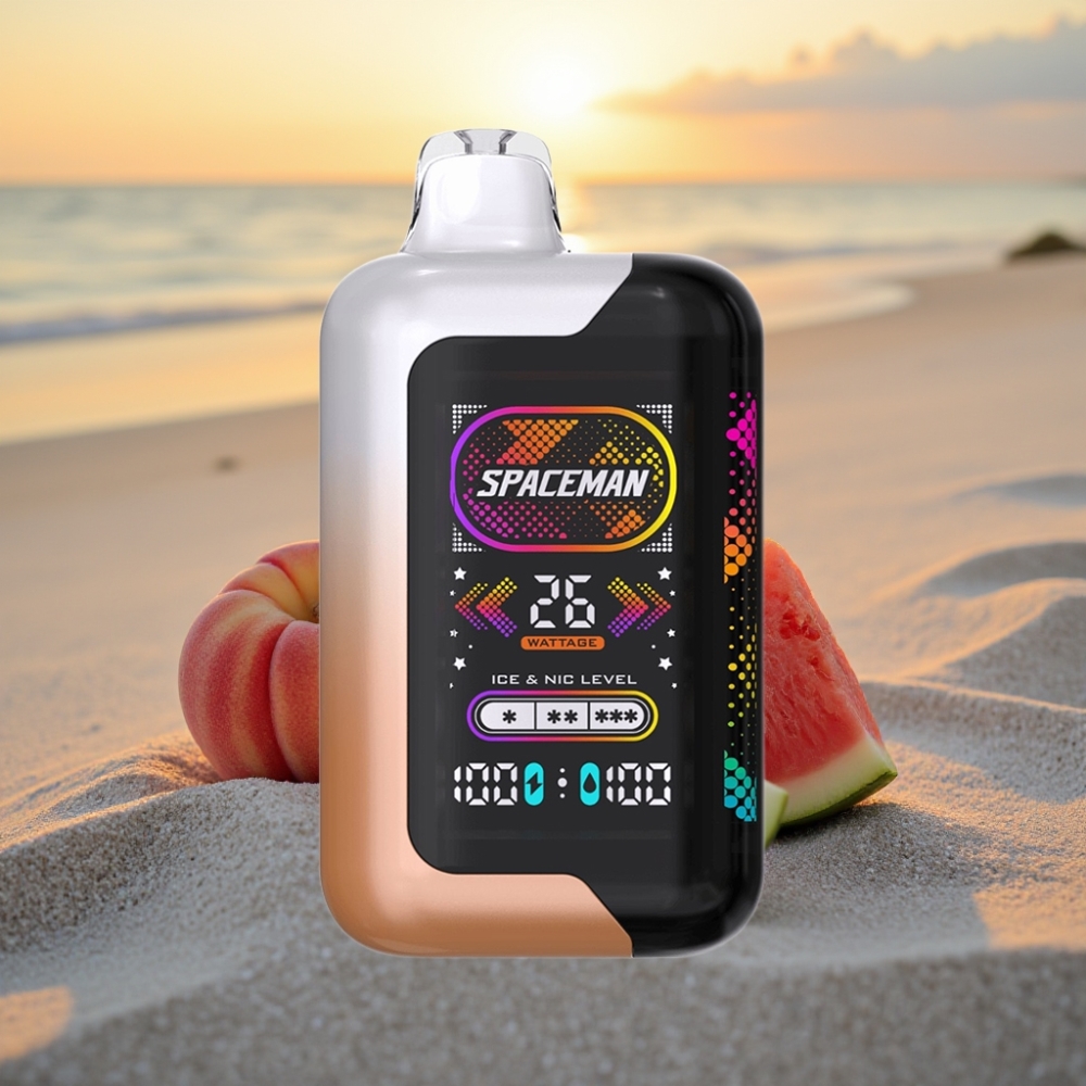 SMOK Spaceman SP40000 Zero Nikotīna Disposable 40000 Pūkšu Dzidrs Persiks Arbūzs 20ml 1000mAh