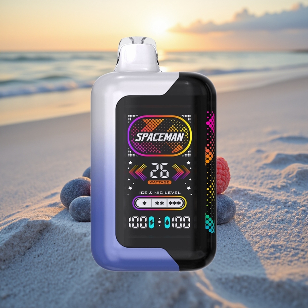 SMOK Spaceman SP40000 Zero Nikotīna Disposable 40000 Pūkšu Zilā Aveņu Ledus 20ml 1000mAh