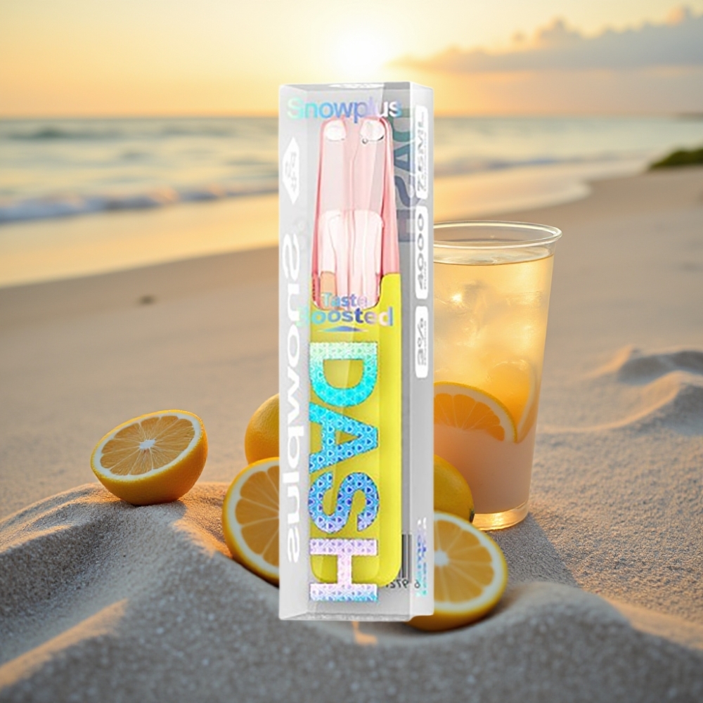 Snowplus Dash 4000 Puffs Dispozabālā ierīce Citronu Ledus Tēja, Keramikas atomizers, 530 mAh, 7.5 ml