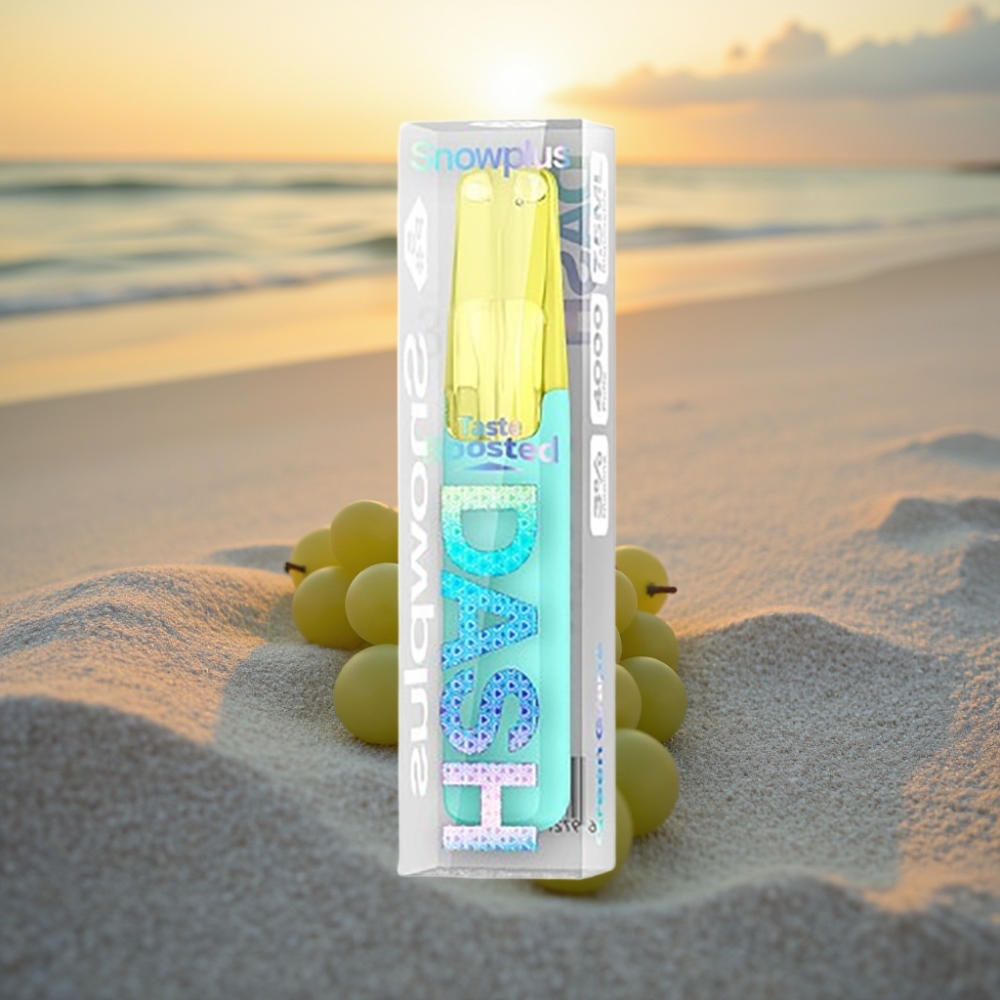 Snowplus Dash 4000 Puffs Izdarāma Ierīce Zaļā Vīnoga, Keramikas Atomizers, 530 mAh, 7.5 ml