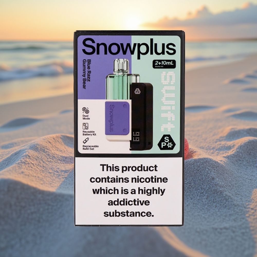 Snowplus Swift 5000 Puffs Iepildāma Poda Ierīce Zilā Aveņu Gumijas Lācītis (43x81x25 mm, 65 g, 1000 mAh, 2+10 ml, 2%)