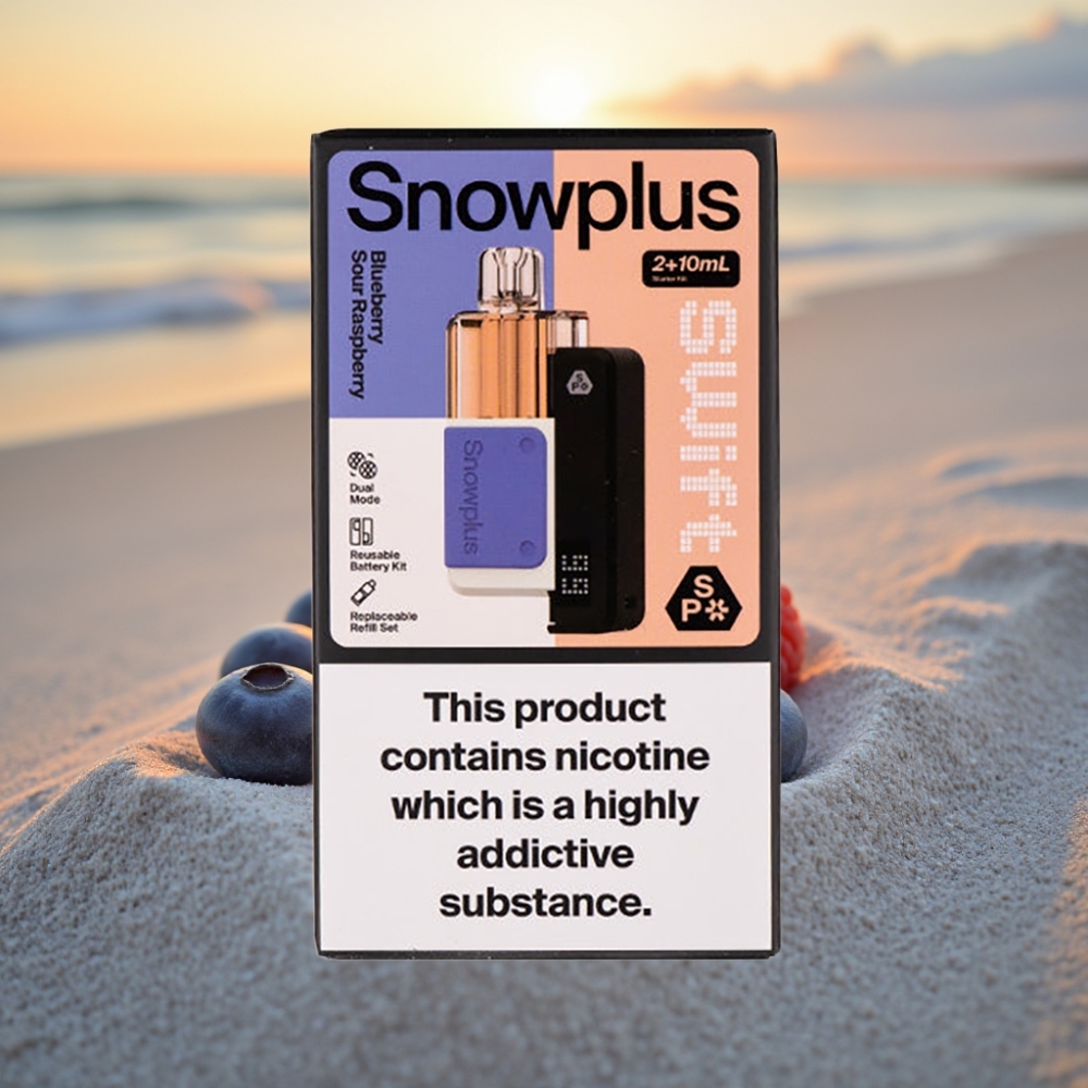 Snowplus Swift 5000 Puffs Iepildāma Podu Ierīce Mērķējogas Zīdkoku Aveņu + 1000 mAh, 2+10 ml, 2% Nikotīns