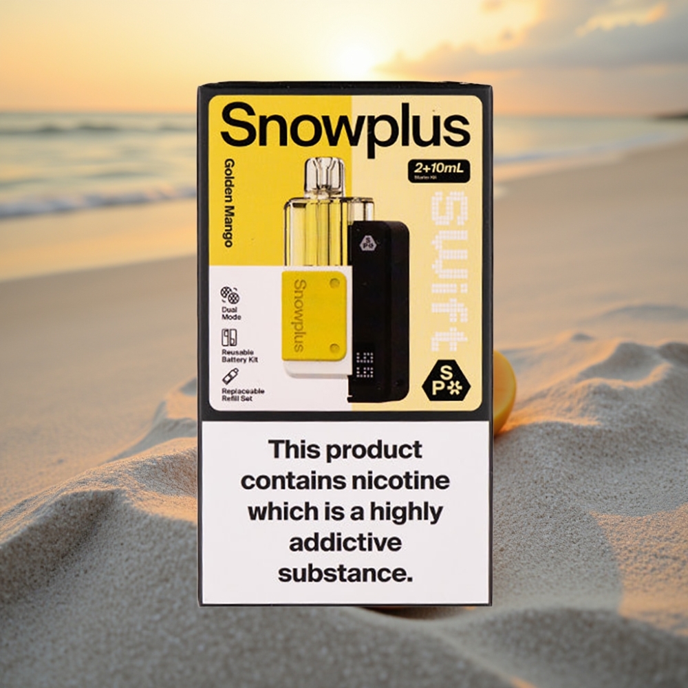 Snowplus Swift 5000 Puffs Iepriekšējā Podu Ierīce (1000 mAh, 2+10 ml, Zelta Mango)