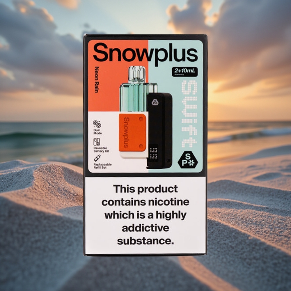 Snowplus Swift 5000 Puffs Iepriekšējā Podu Komplekts Dual Mesh 1000 mAh Neonus Lietus
