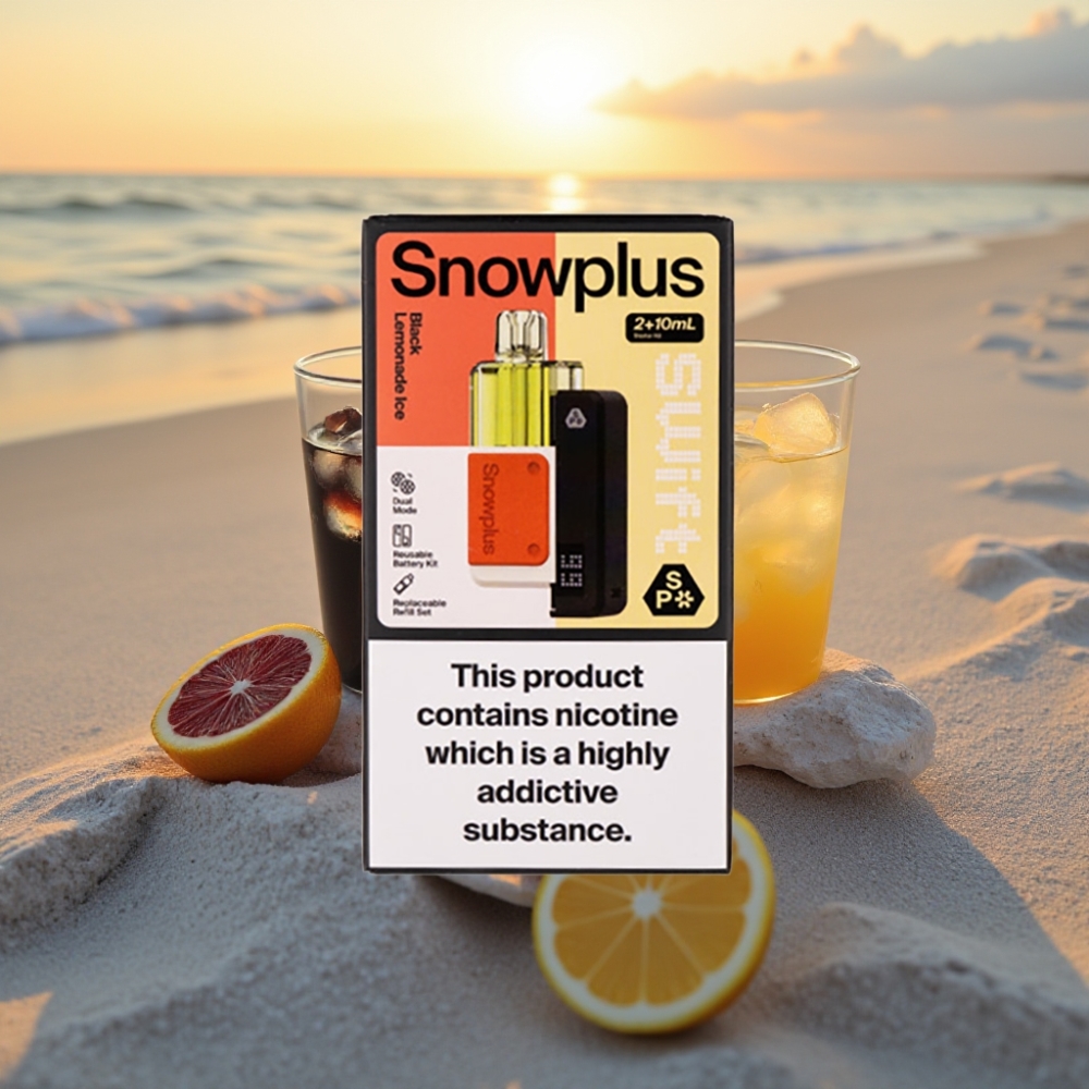 Snowplus Swift 5000 Puffs Iepriekš uzpildīts Pods Komplekts Melnā Limonādes Ledus (43x81x25 mm, 1000 mAh, 2+10 ml, 2%)