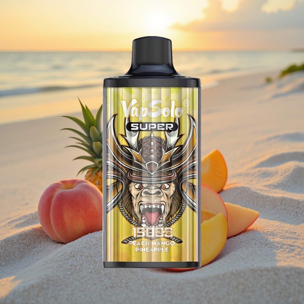 Vapsolo Super 15000 Puffs Izkartojamais Veips Persiku Mango Ananāsu Garša 40ml 20/50 mg/ml