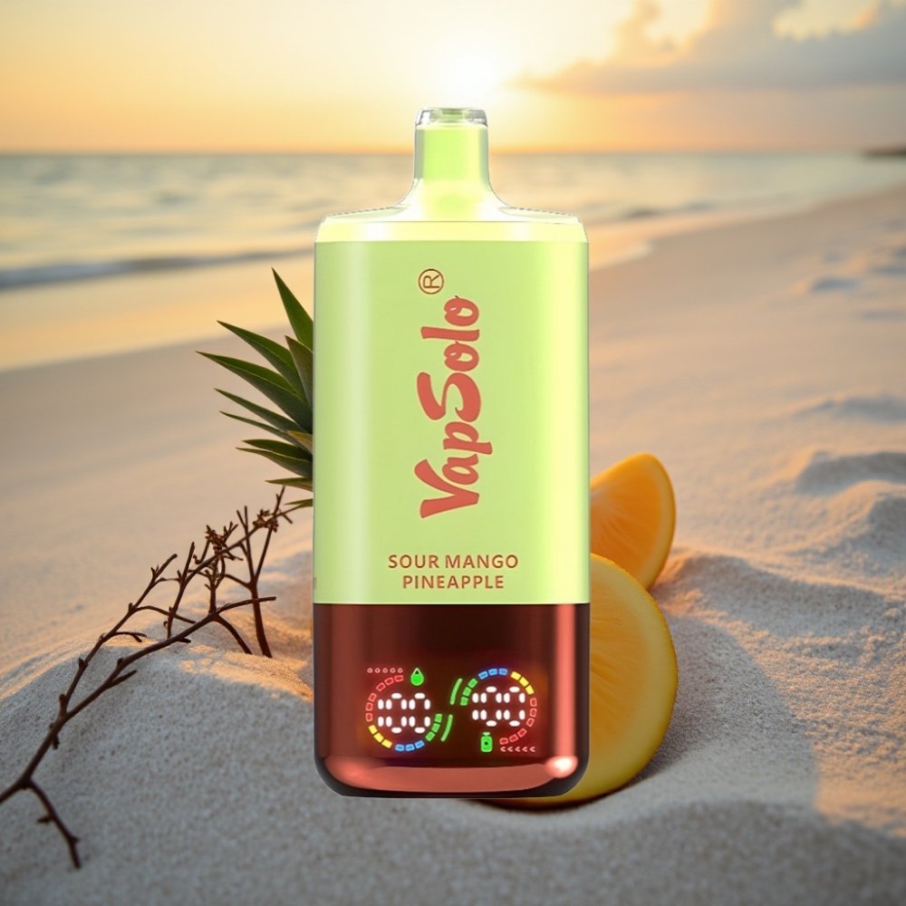 VapSolo Triple 30000 Puffs Vienreizējās lietošanas vape Skābs Mango Ananāss, 40ml, 3 tvertnes, Type-C