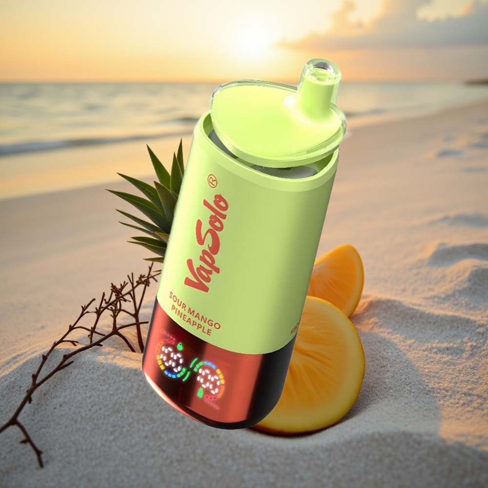 VapSolo Triple 30000 Puffs Vienreizējās lietošanas vape Skābs Mango Ananāss, 40ml, 3 tvertnes, Type-C