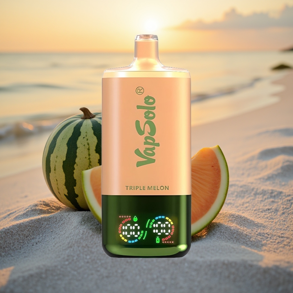 VapSolo Triple 30000 Puffs Vienreizējās lietošanas vape Trīs Meloni, 40ml, 20/50 mg/ml, Type-C