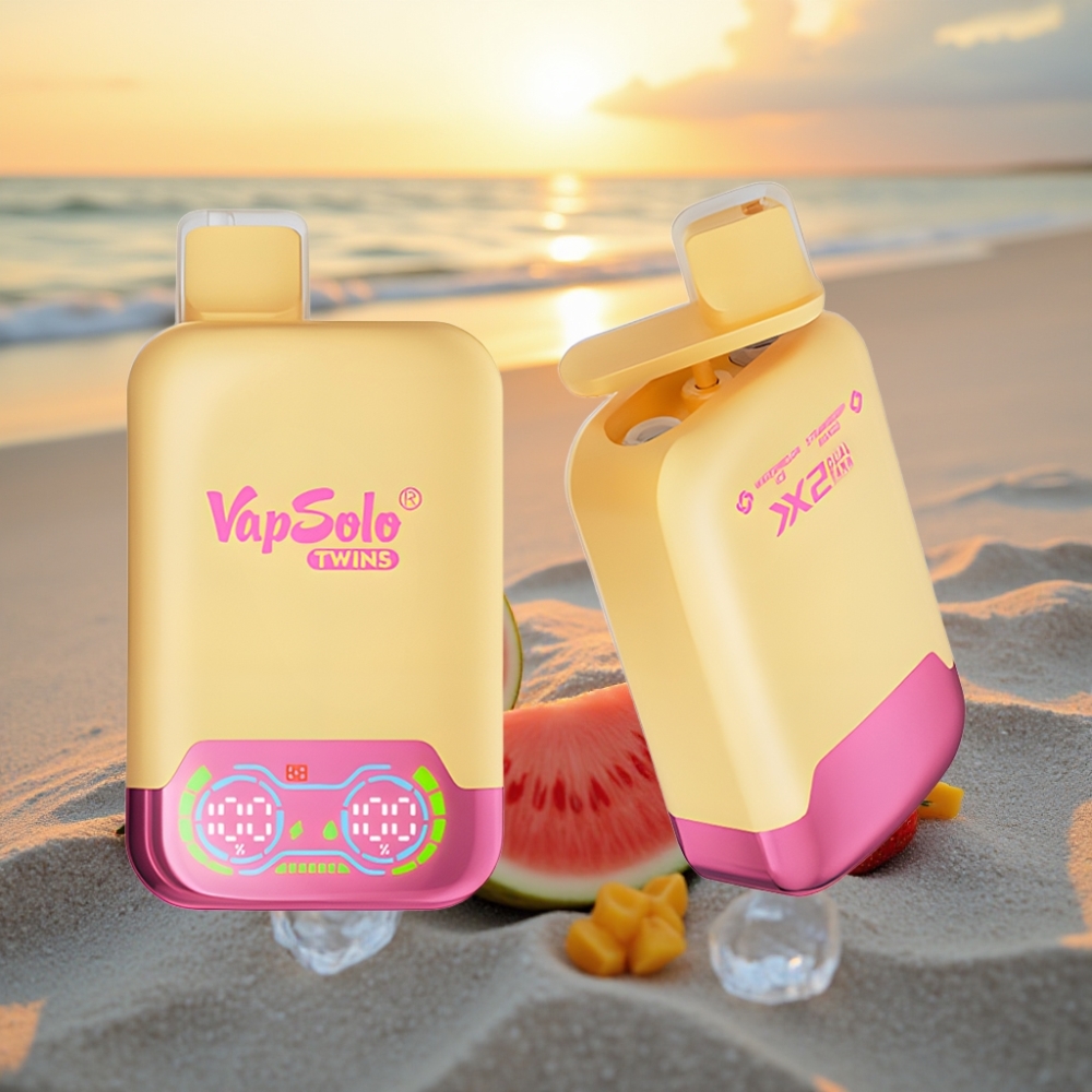 Vapsolo Twins 20000 Puffs Izkārnījama Vape Arbūzu Ledus & Zemeņu Mango 2 tvertnes 40ml
