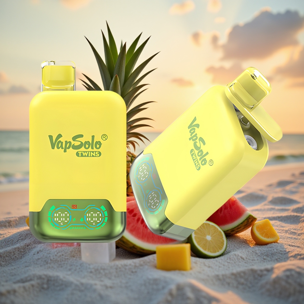 Vapsolo Twins 20000 Puffs Izmērāms Vape Ananāsa Kokosrieksts & Arbūza Ledus 40ml