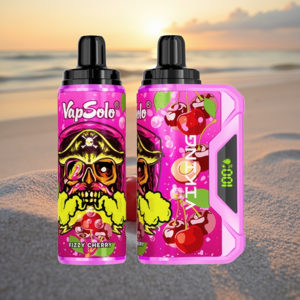 VapSolo VIKING 12000 Puffs Vienreizējās lietošanas vape Dzirkstošā Ķirše 22ml 20/50mg Type-C