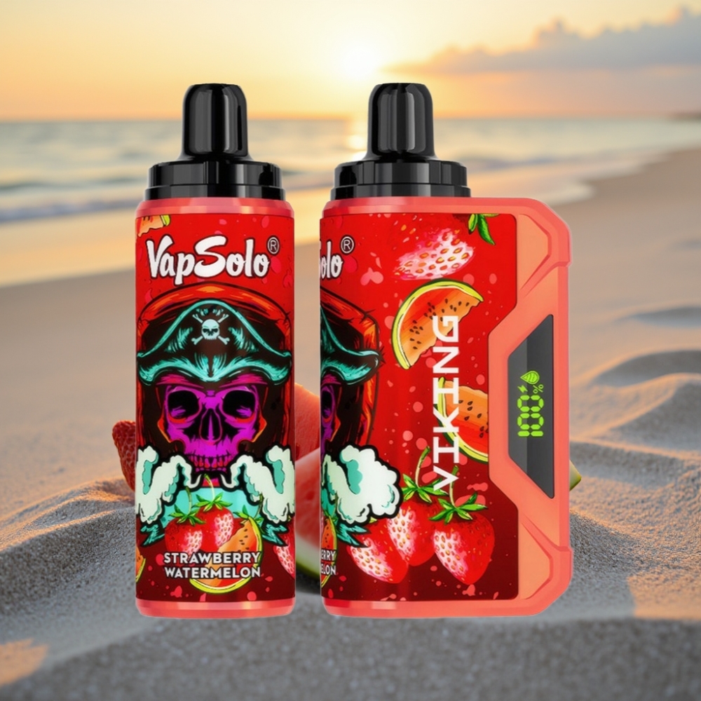 VapSolo VIKING 12000 Puffs Vienreizējās lietošanas vape Zemeneņu Arbūzs, 22ml, 20/50 mg/ml, Type-C, LED