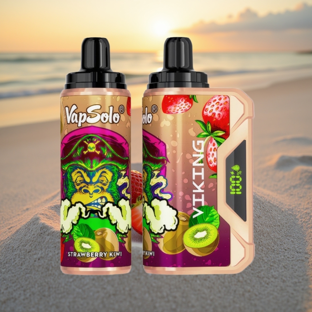 VapSolo VIKING 12000 Puffs Vienreizējās lietošanas vape Zemeneņu Kivi 22ml 20/50 mg/ml Type-C