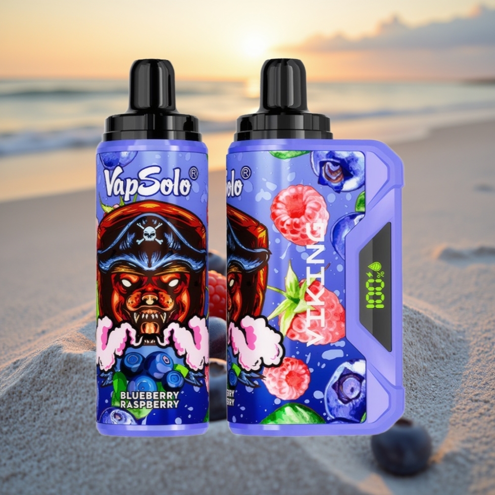 VapSolo VIKING 12000 Puffs Vienreizējās lietošanas vape Zilene Aveņu & Mellenes, 22ml, Type-C