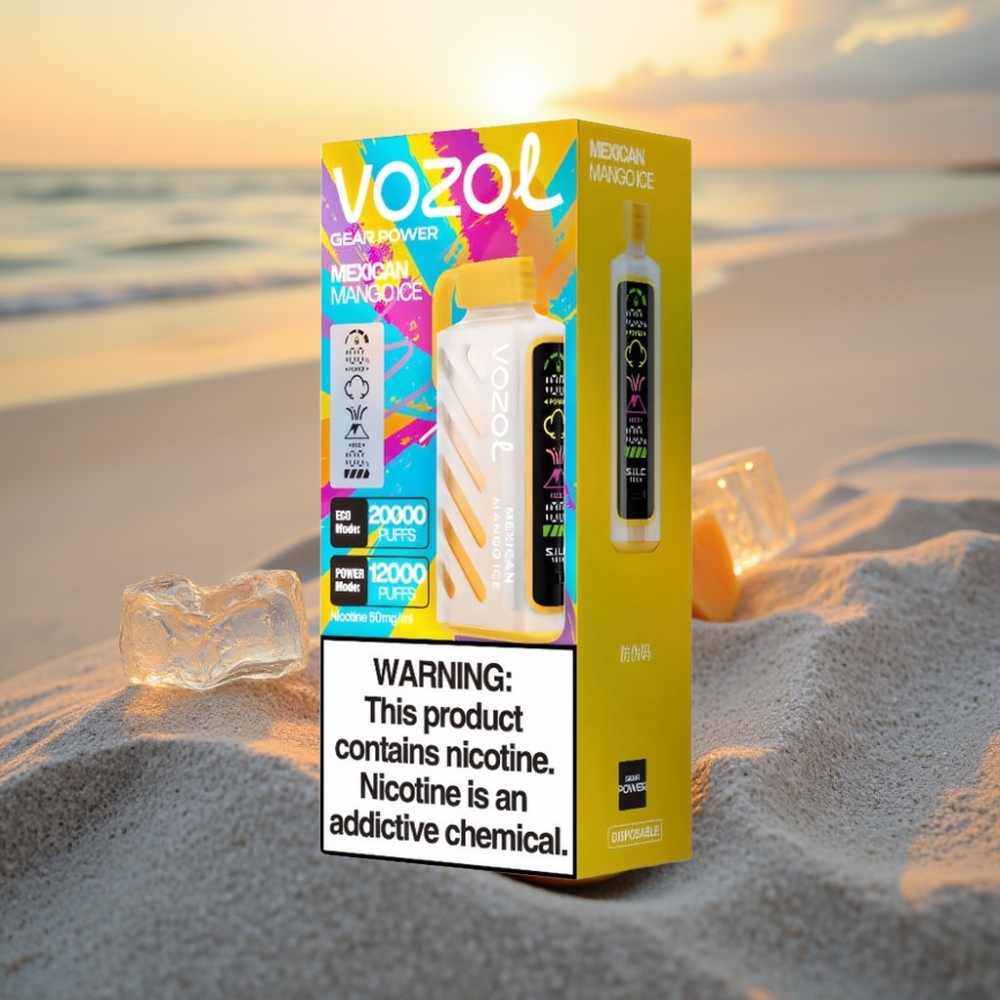 VOZOL Gear Power 20000 Puffs Vienreizējās lietošanas vape Meksikāņu Manga Ledus S.i.L.C. Tech, Dual Mesh Coil, 20mL, 5% Nikotīns