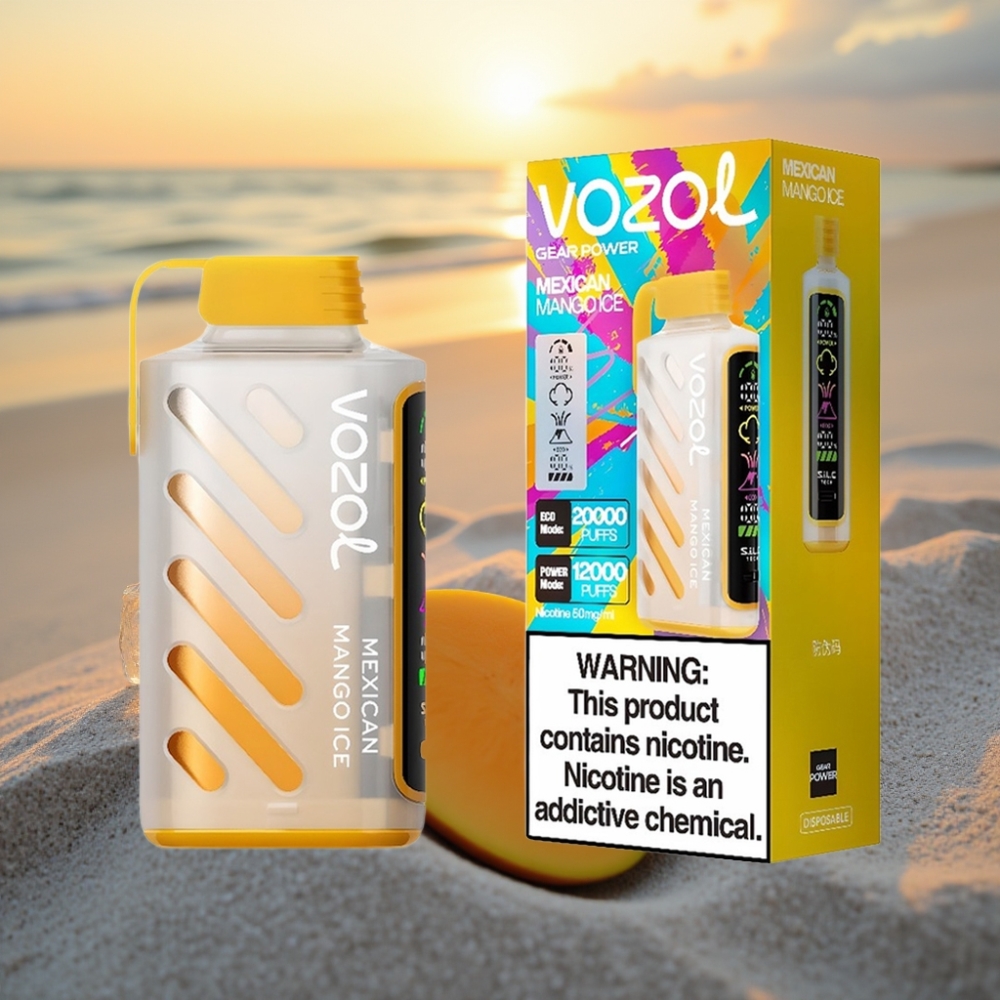 VOZOL Gear Power 20000 Puffs Vienreizējās lietošanas vape Meksikāņu Manga Ledus S.i.L.C. Tech, Dual Mesh Coil, 20mL, 5% Nikotīns