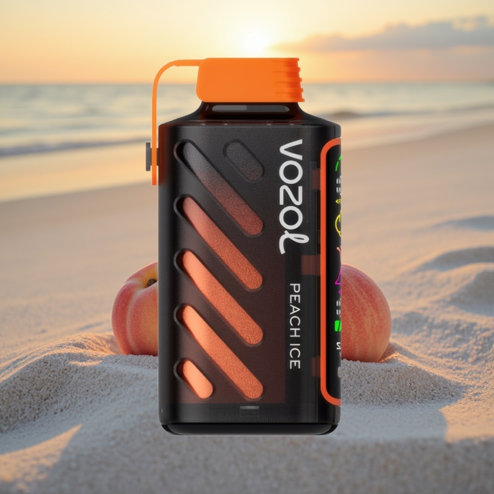 VOZOL Gear Power 20000 Puffs Vienreizējās lietošanas vape Persiku Ledus, S.i.L.C. Tech, 20mL, 5% Nikotīna, Dual Mesh Coil