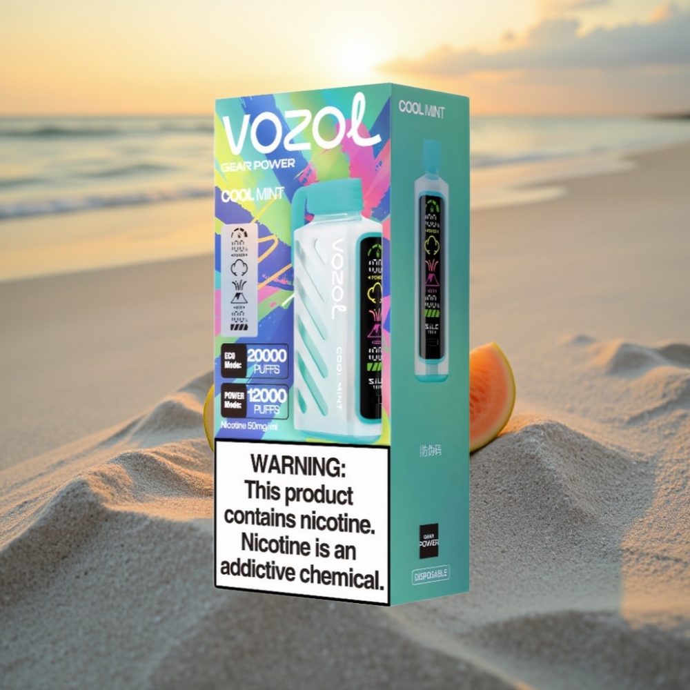 VOZOL Gear Power 20000 Puffs Vienreizējās lietošanas vape Vēsā Mētra ar S.i.L.C. Tech, Dual Mesh Coil, 20mL, 5% Nikotīns