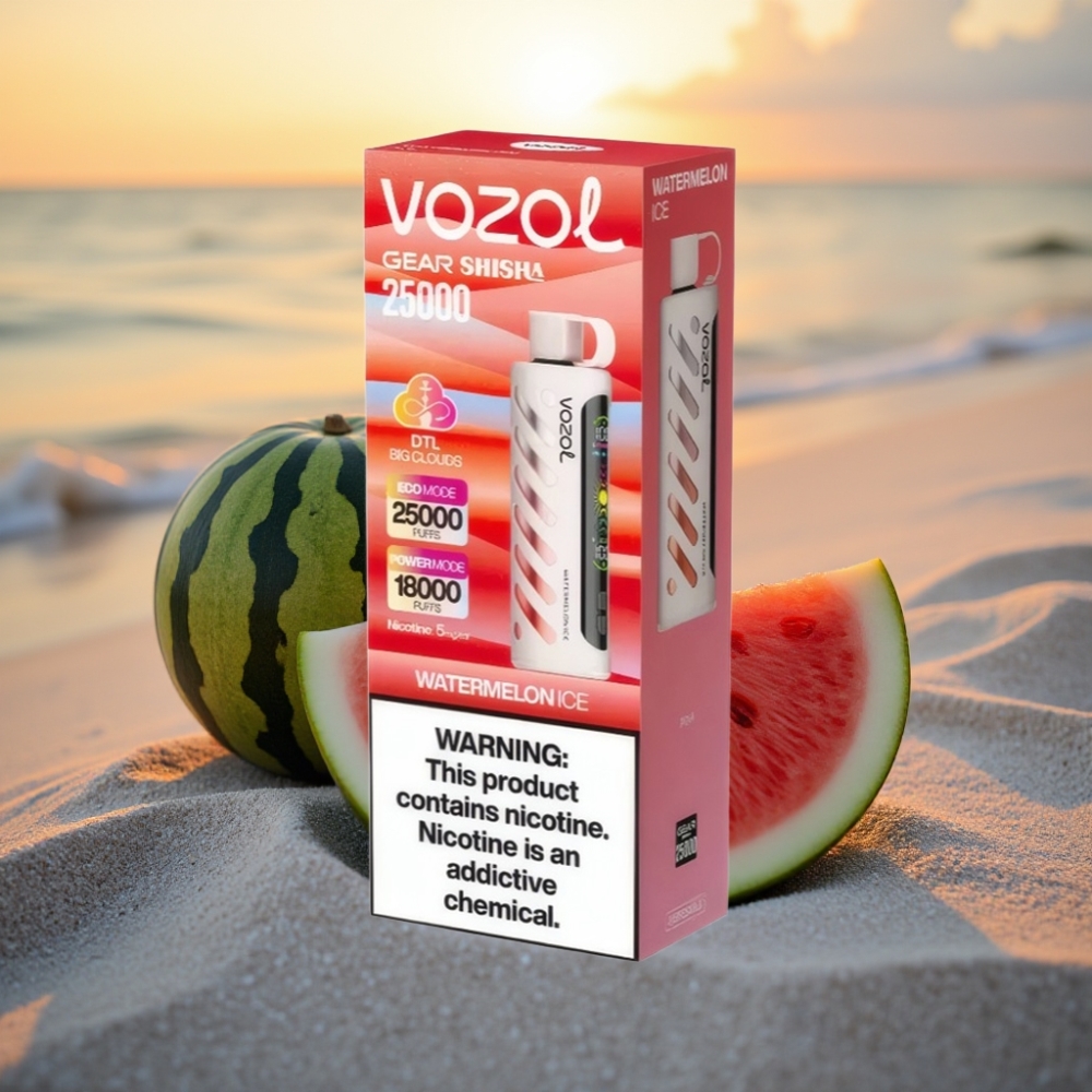 VOZOL Gear Shisha 25000 Pūtas Vienreizējās lietošanas vape Arbūzu Ledus, S.i.L.C Tech, Dual Mesh, 1000mAh