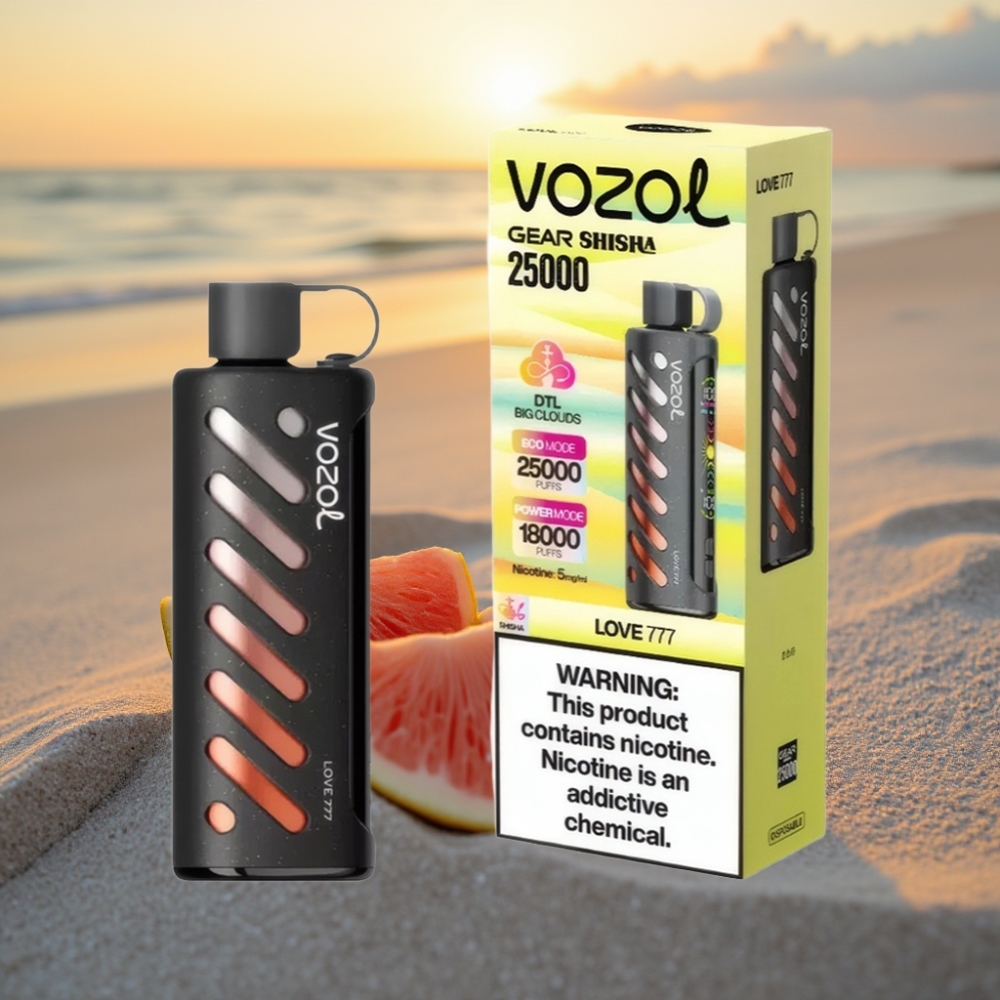 VOZOL Gear Shisha 25000 Pūti Vienreizējās lietošanas vape Mīlestība 777, 30 Garšas, S.i.L.C Tech, Dual Mesh, 1000mAh, 5mg/ml