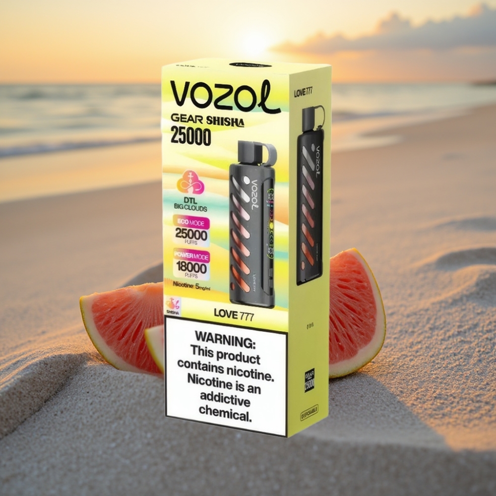 VOZOL Gear Shisha 25000 Pūti Vienreizējās lietošanas vape Mīlestība 777, 30 Garšas, S.i.L.C Tech, Dual Mesh, 1000mAh, 5mg/ml