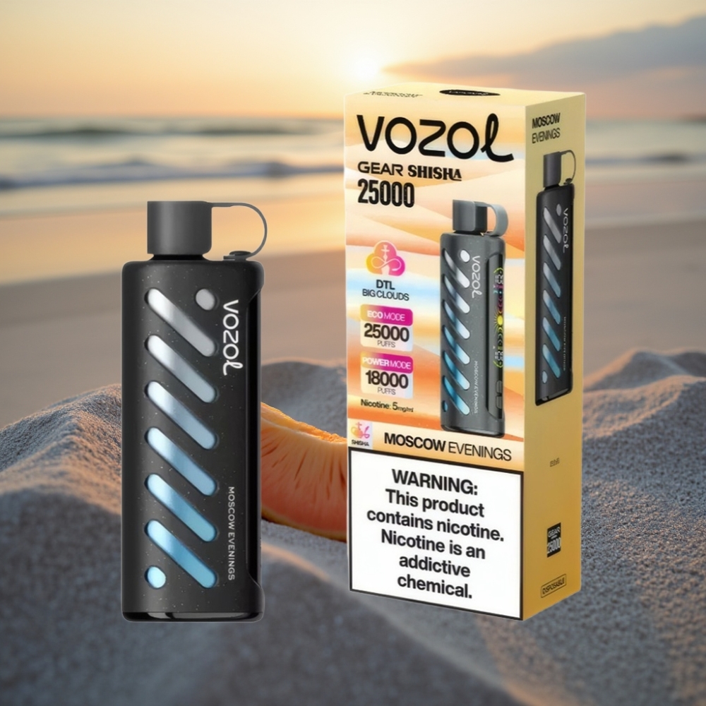 VOZOL Gear Shisha 25000 Pūti Vienreizējās lietošanas vape Maskavas Vakari S.i.L.C Tech Dual Mesh 1000mAh