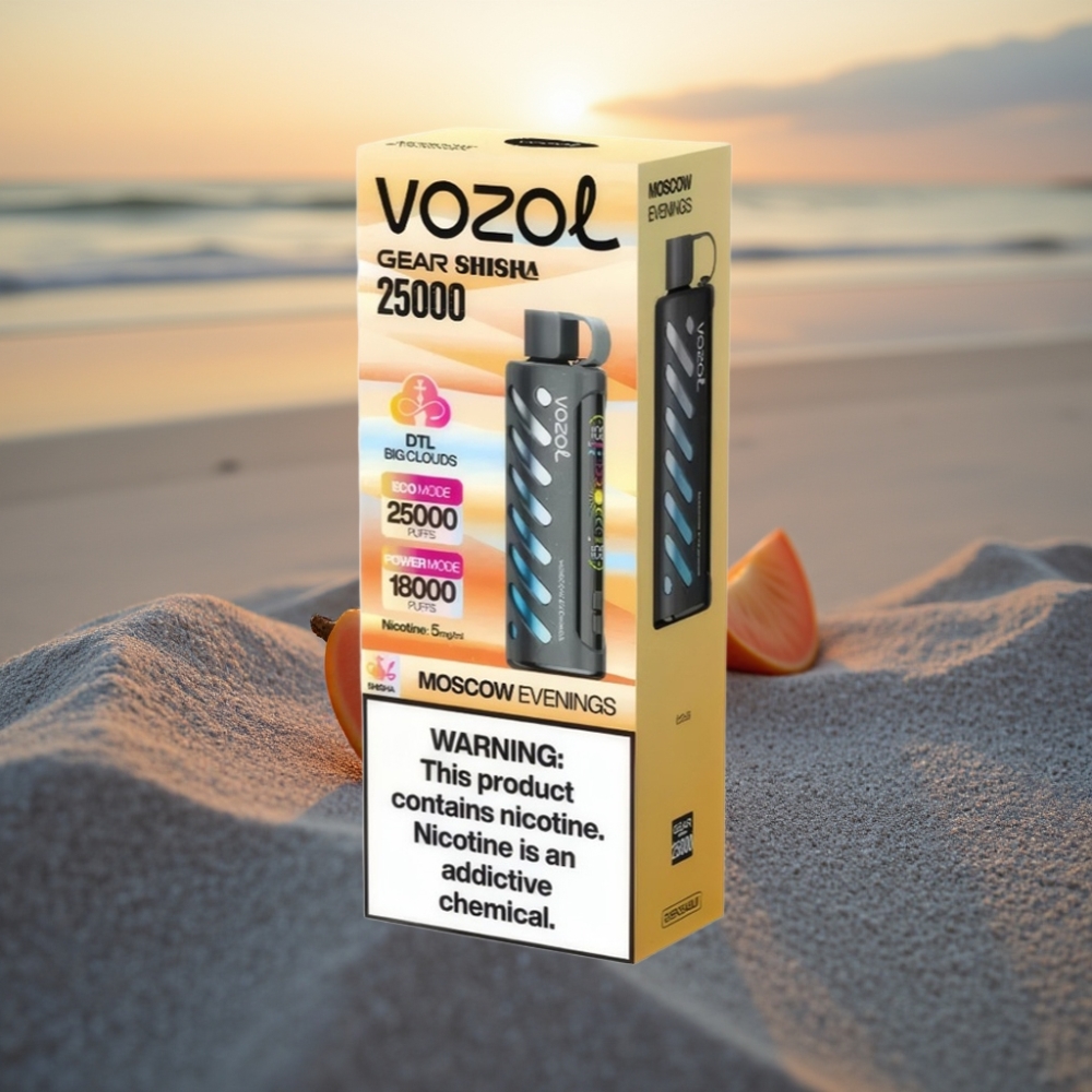 VOZOL Gear Shisha 25000 Pūti Vienreizējās lietošanas vape Maskavas Vakari S.i.L.C Tech Dual Mesh 1000mAh