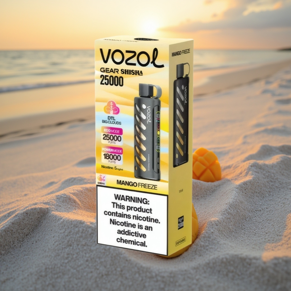 VOZOL Gear Shisha 25000 Puffs Vienreizējās lietošanas vape Manga Ledus, S.i.L.C Tech, Dual Mesh