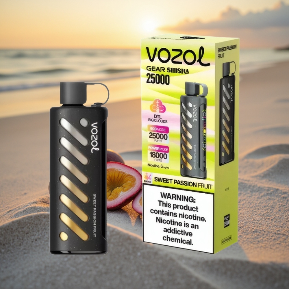 VOZOL Gear Shisha 25000 Puffs Vienreizējās lietošanas vape Saldā Marakujas Garša, S.i.L.C Tech, Dual Mesh, 1000mAh