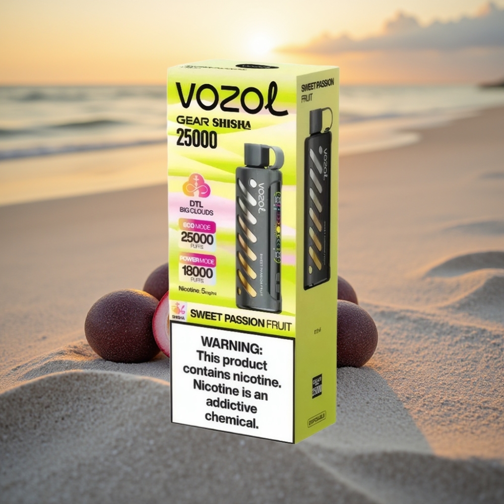 VOZOL Gear Shisha 25000 Puffs Vienreizējās lietošanas vape Saldā Marakujas Garša, S.i.L.C Tech, Dual Mesh, 1000mAh