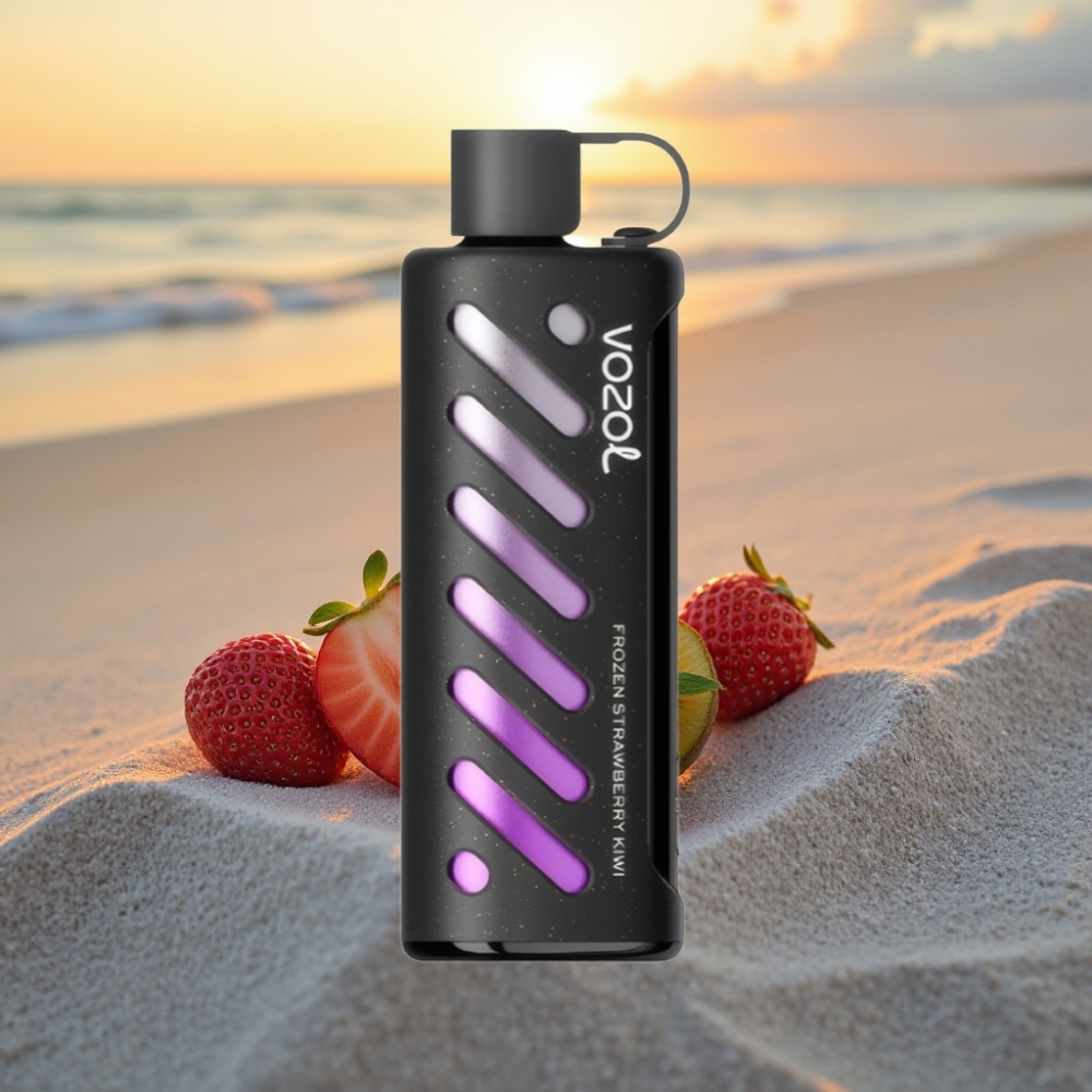 VOZOL Gear Shisha 25000 Puffs Vienreizējais Veips Sālīts Zemeņu-Kīvijs, S.i.L.C Tech, Dual Mesh, 1000mAh, 5mg/ml
